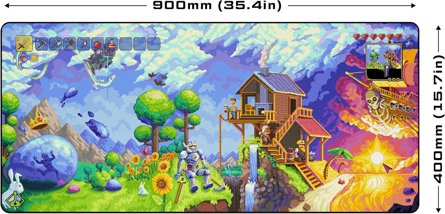 Terraria - Beginnings Gaming Desk Mat – Large Extended Mouse & Keyboard Pad