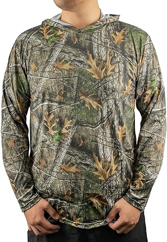 LOOGU Camisa de camuflaje de caza para hombre, ligera, camisas de camuflaje para hombre, camisa de manga larga para pesca, senderismo, campamento