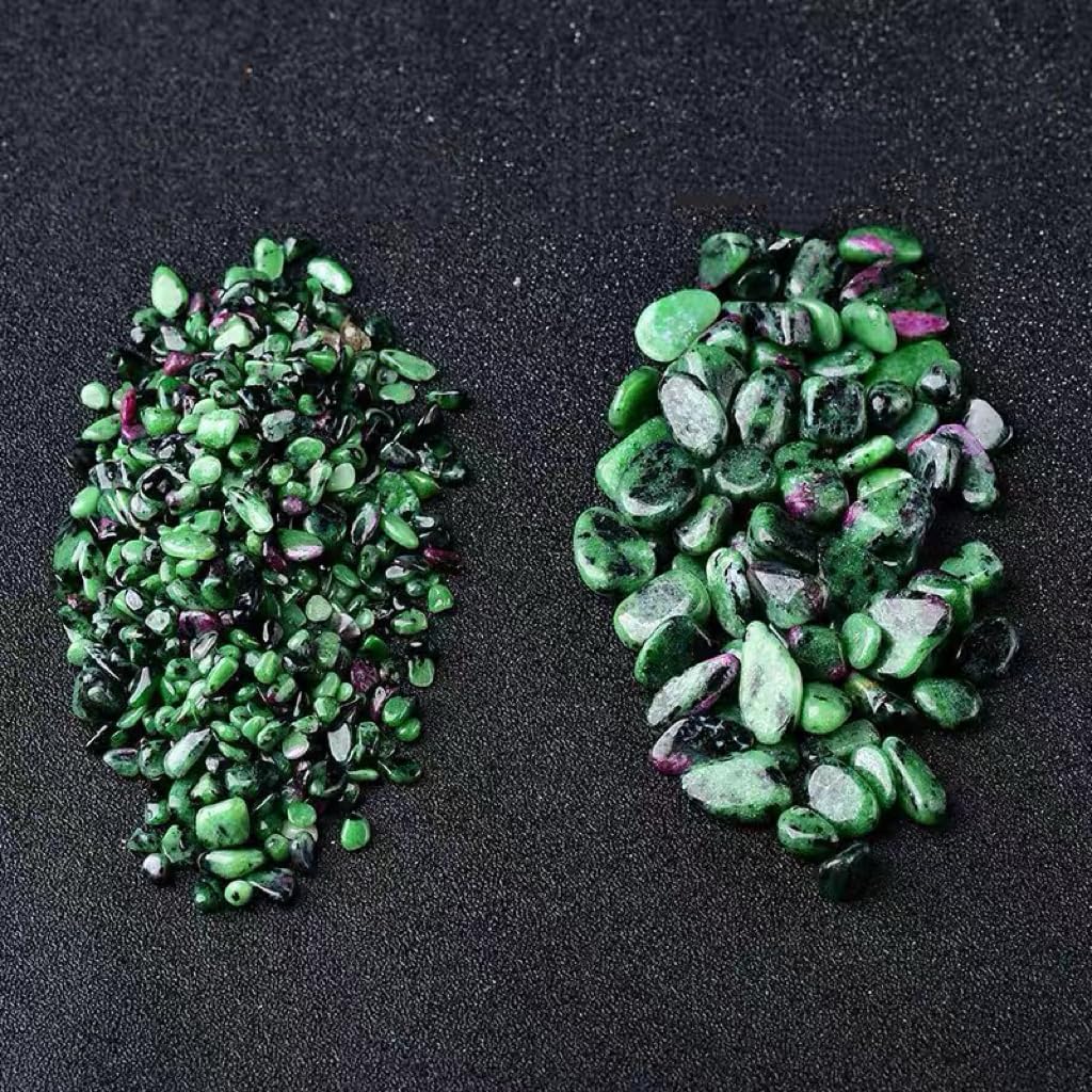 1 LB Ruby Zoisite Crystal Tumbled Chips Aquarium Fish Tank Gravel, Natural Crystal Quartz Stones Rocks Pebbles for Vase Fillers, Garden, Succulent Plants Decor, Outdoor Garden Landscaping (3-5mm)