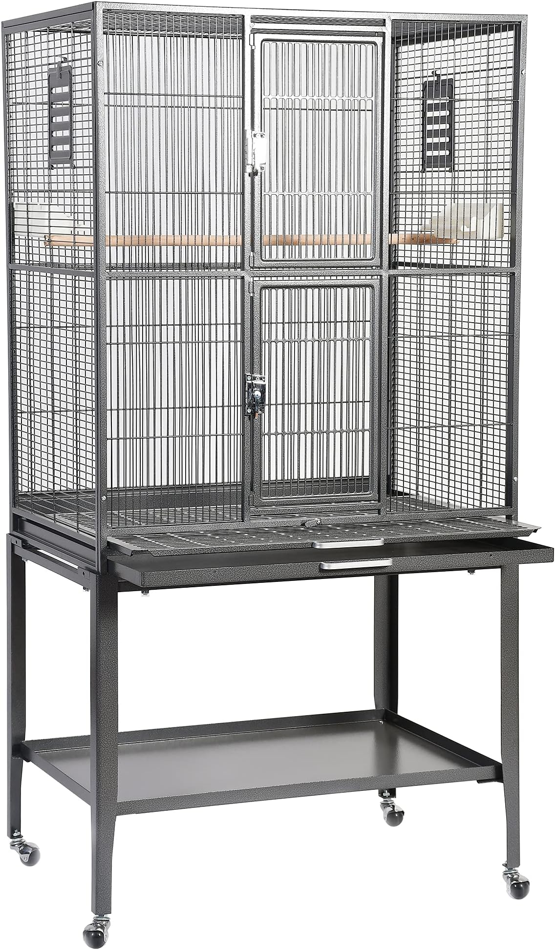 Brisbane Cage (Black) - Large Spacious Durable Metal Cage - for Sugar Gliders, Chinchillas, Squirrels, Ferrets & Other Small Pets