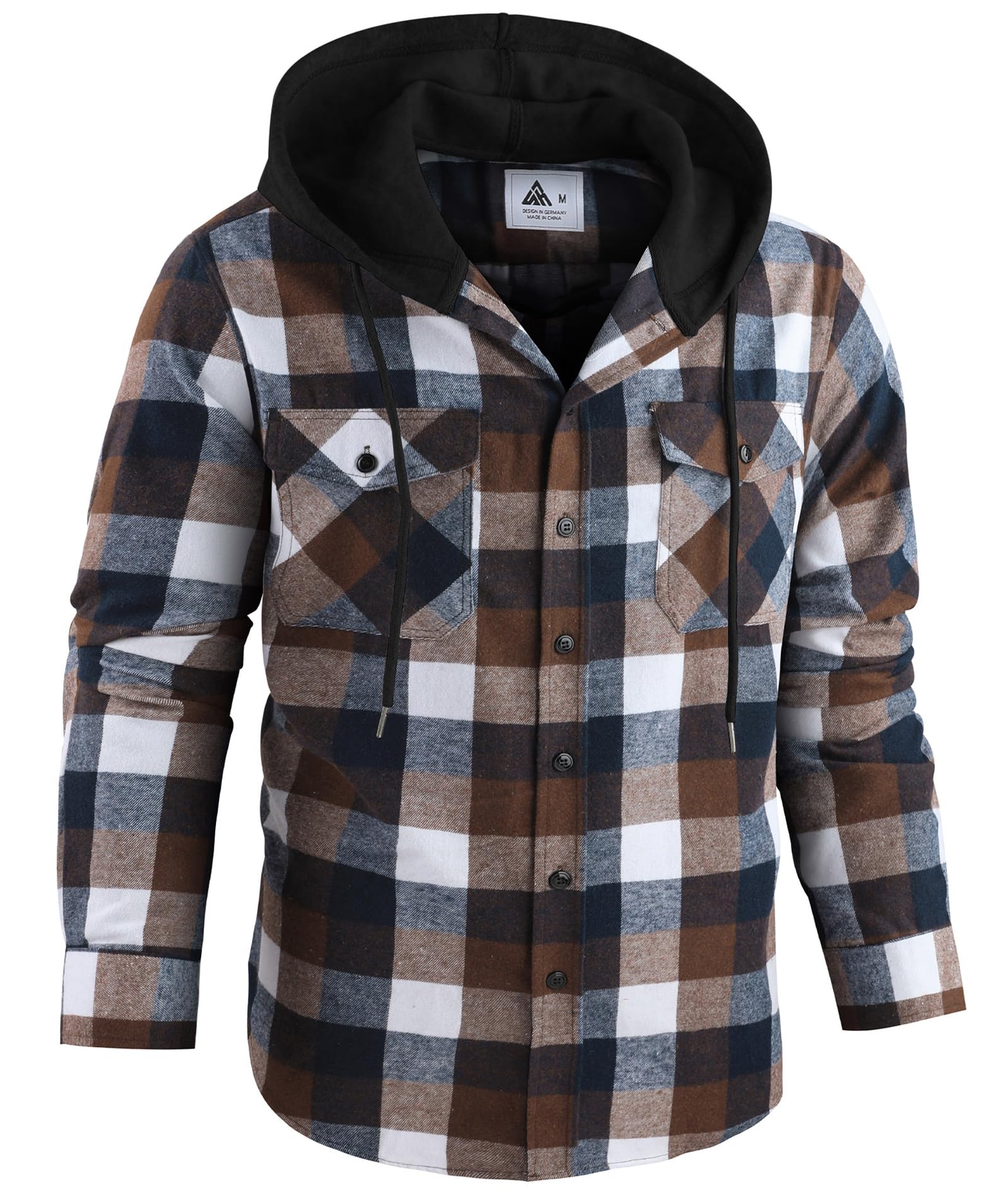 SwissWell Camicia Uomo Flanella Felpe Uomo Camicia a Quadri Manica Lunga Casual Camicia con Cappuccio M-3XL