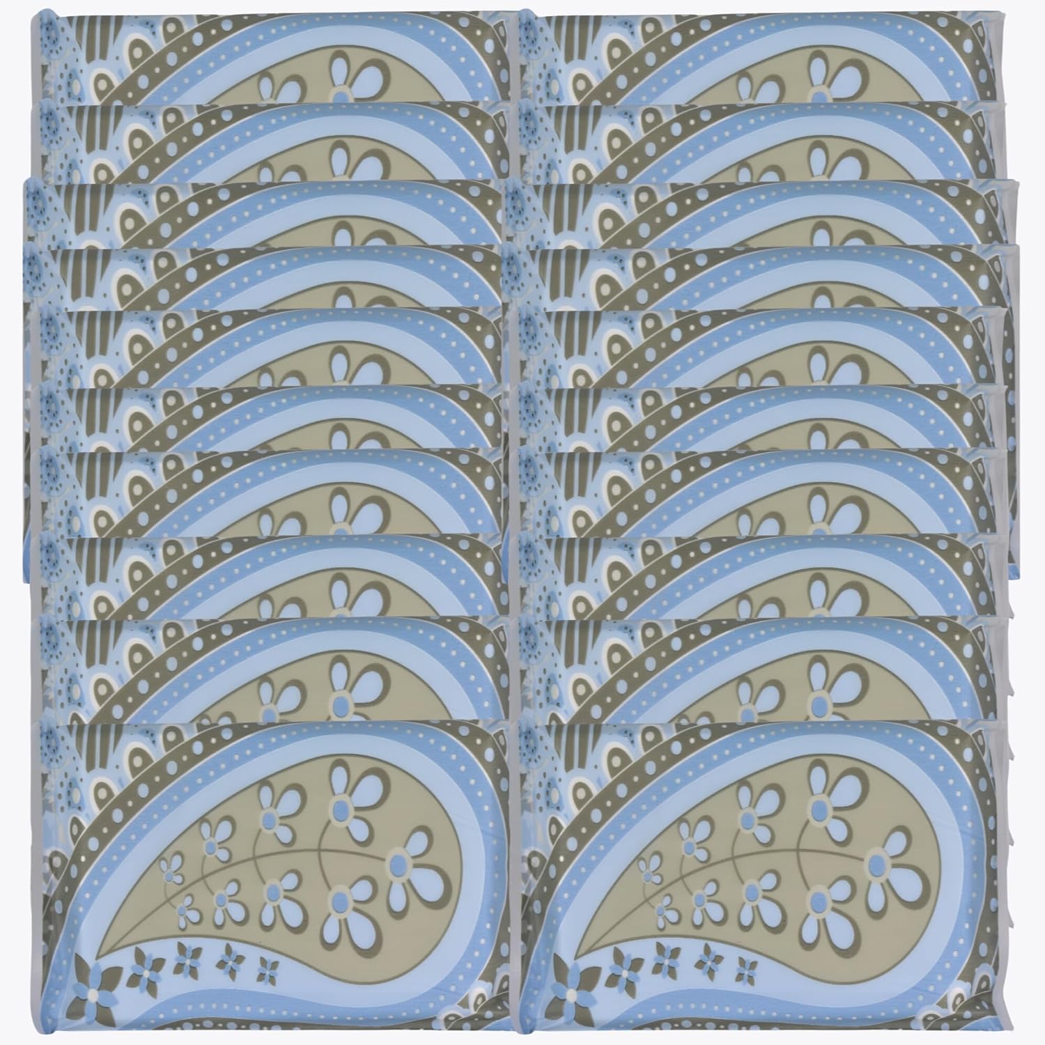 Tissues Travel Size Pocket Tissue Packs for Purse Travel Tissue Packs Wedding and Funeral Favors Car Essentials 20 Pc Bulk Packs (Blue Paisley)