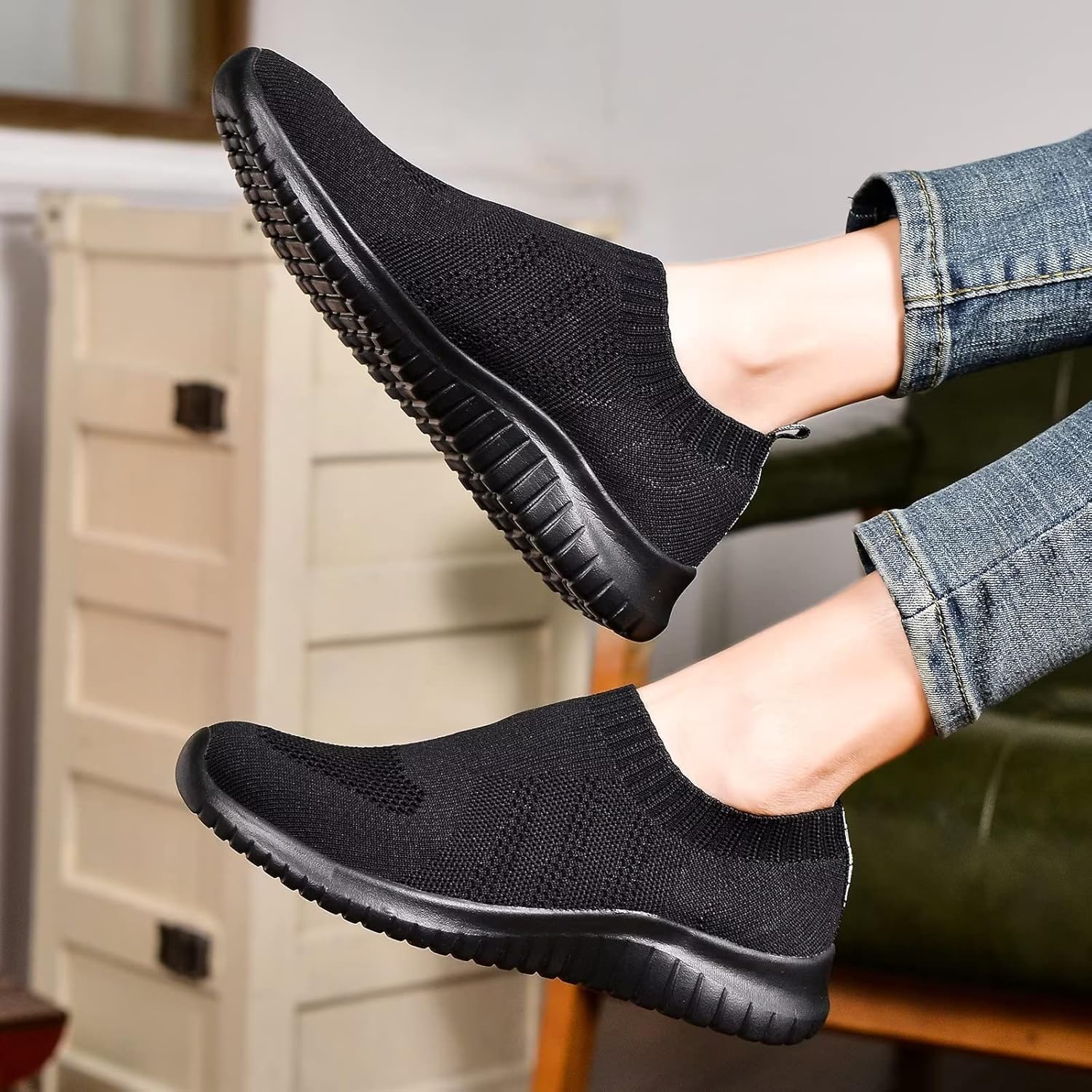 konhill Women's Slip On Sneakers Non Slip Walking Shoes Breathable Mesh Work Casual Lightweight Tennis Workout Shoes - Image 5