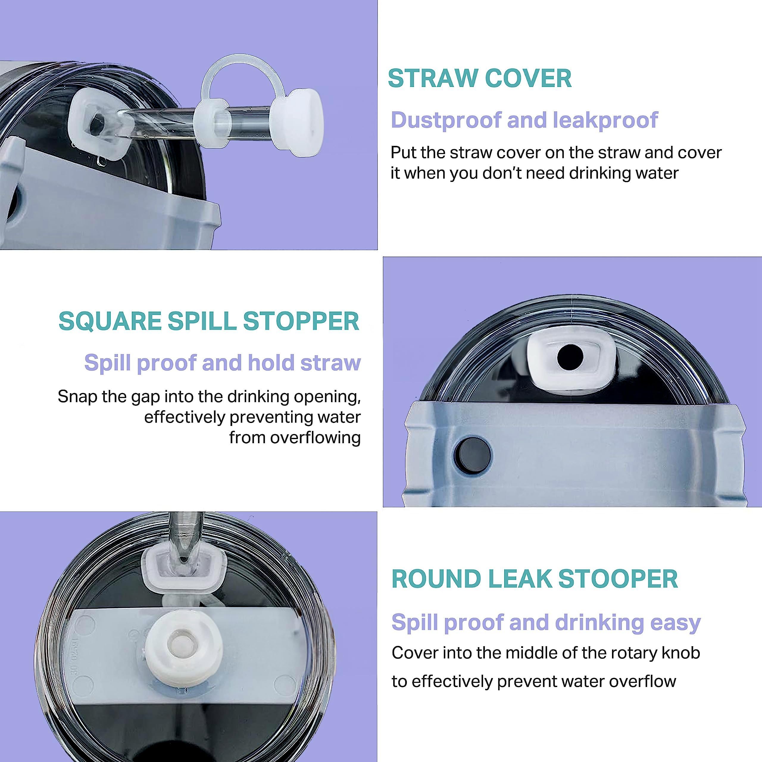 6 Tappi Silicone Per Stanley Cup 30oz/40oz - Kit Anti Perdita Con Coperchi Cannuccia - Foto 10