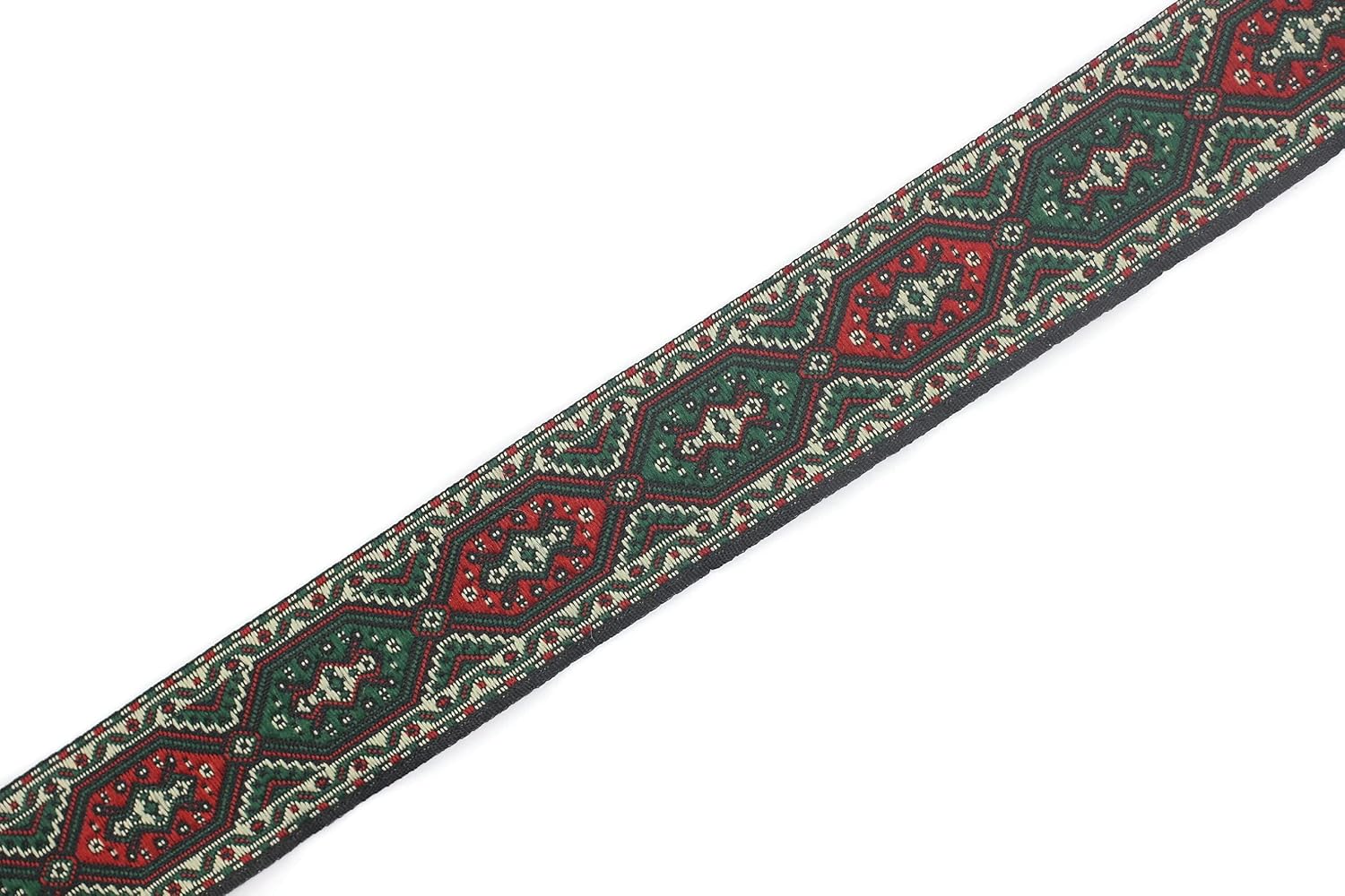 11 Yard Spool 0.98 inches Wide Dark Green Jacquard Ribbon Medieval Trim Woven Retro Fabric Home Decoration Embellishment Homecoming Mum Accessories Supplies Lace Vintage Decor Rainbow 25588