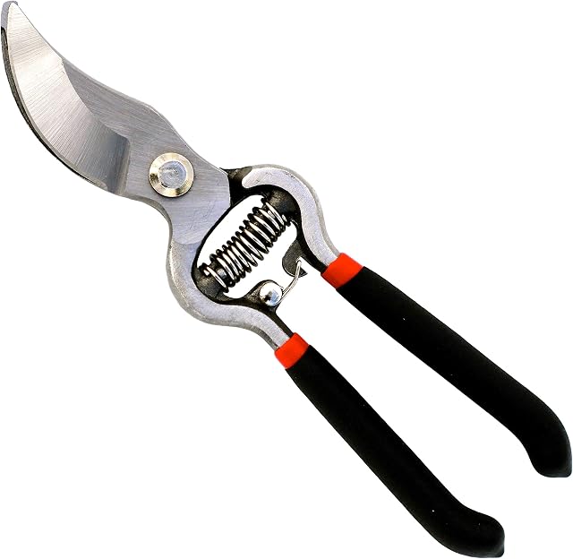 Garden Guru Classic Bypass Pruning Shears Clippers  Heavy Duty Forged Steel Garden Pruners  Safety Lock  Non Slip Comfort Grips  Cuts up to 1 Diameter  Professional Bypass Pruners for Gardening