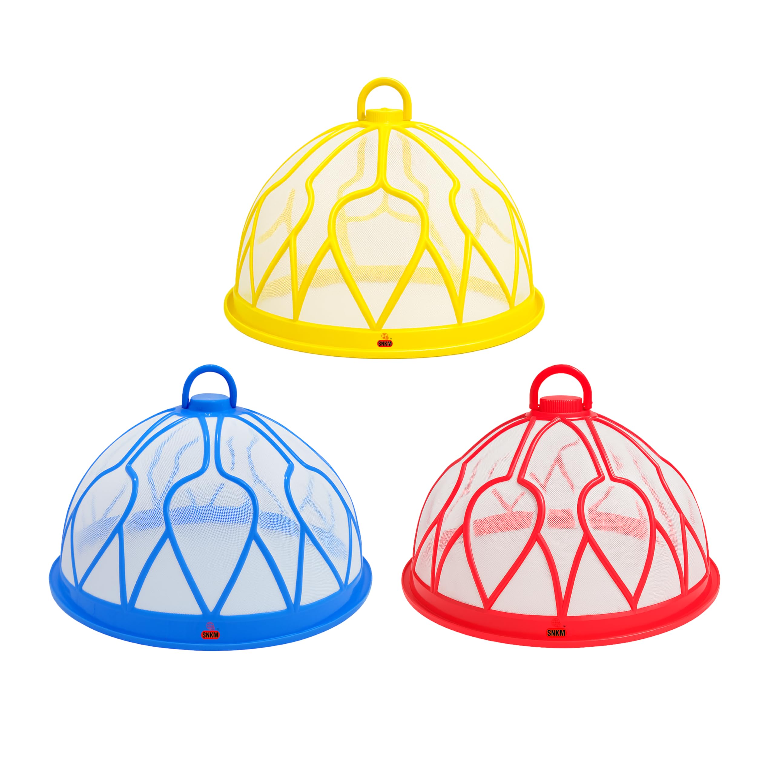 SNKM™ - Plastic Food Cover Dome with Hanging Hook Round Mesh Net for Kitchen | Premium Series Cover Lid | Insect Proof Dining Table (Small Size, 27-CM | 10-Inch, Multicolour, Pack of 3)-image-8