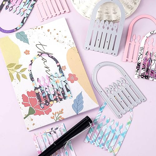 Miniatura 2 de Paquete de 2 plantillas de metal troqueladas para hacer tarjetas, marco de encaje para álbumes de recortes, para álbumes de recortes, para álbum de