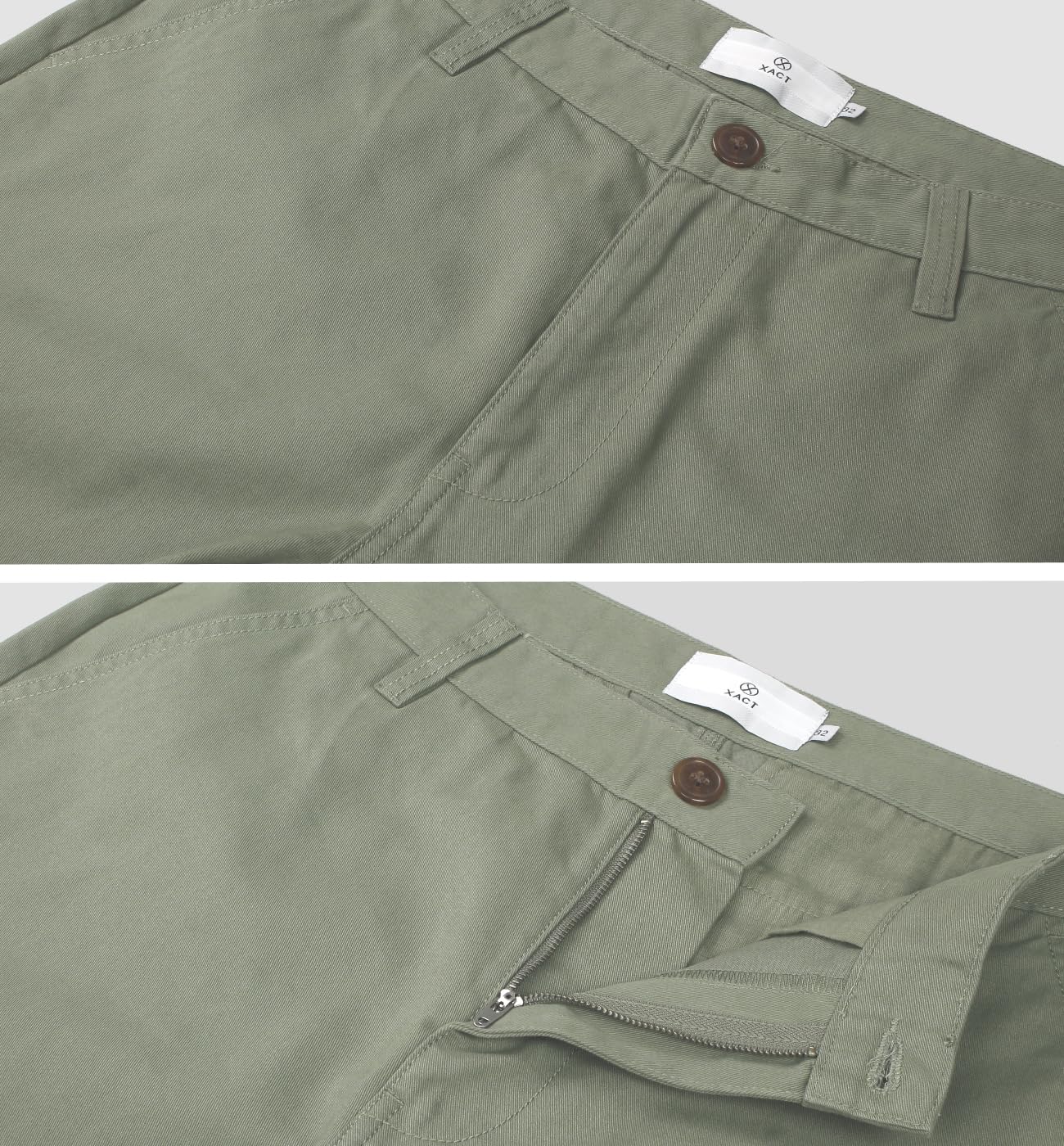 Xact Pantalones Cortos Hombre Chino Bermuda Algodón Regular Fit Elegantes Casual 23 cm