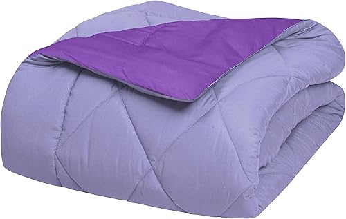 Elegant Comfort Juego de edredón reversible de 2 piezas con relleno alternativo de plumón de ganso, relleno de edredón ultrasuave, calidez media