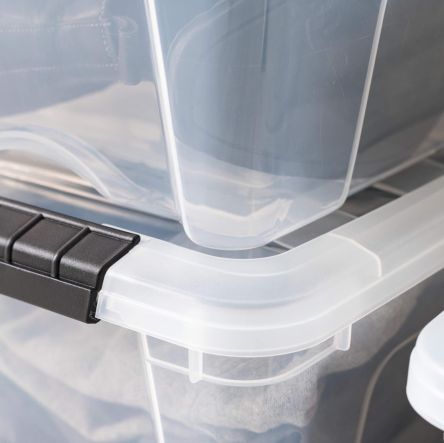 IRIS USA TB Clear Plastic Storage Bin Tote Organizing Container with Durable Lid and Secure Latching Buckles, 12 Qt, 6 Count - Closet Storage Boxes