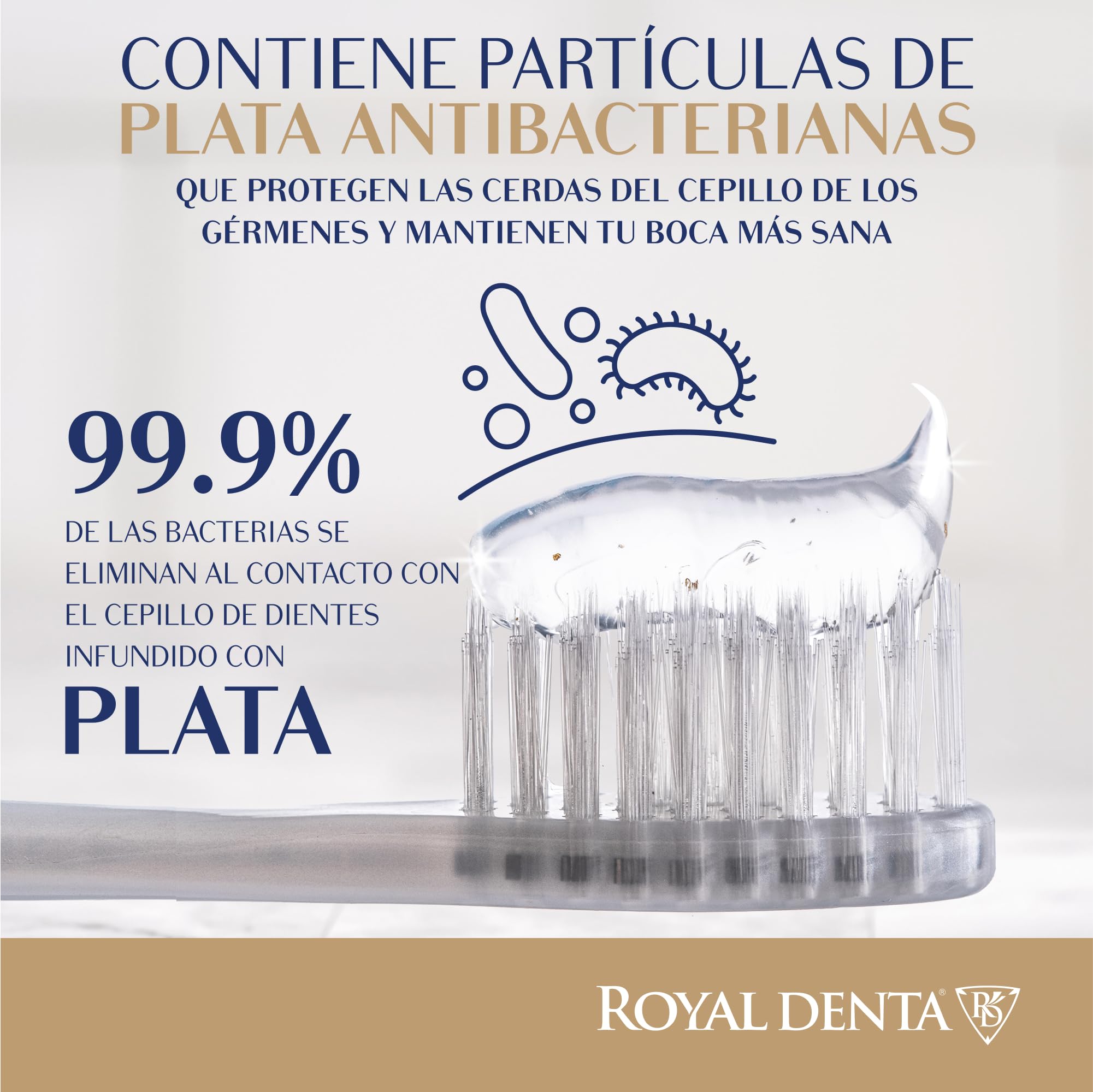Cepillo dental con hilo dental multipack para adultos, doble longitud plata infusión cerdas para eliminación de placa interdental y cuidado de las encías, medio suave manual
