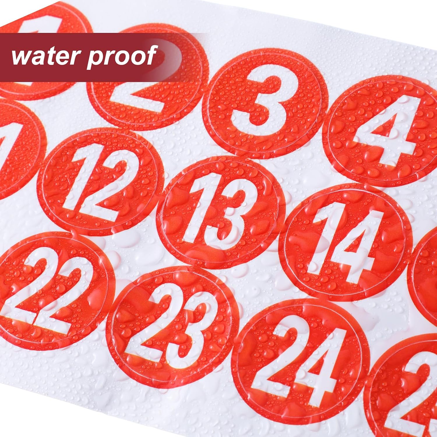 1-30 Circle Number Stickers, 1 Inch Consecutive Number Stickers, Red Circle Numbered Vinyl Sticker, Numbers Inventory Sticker for Inventory Classification, Adhesive Decal for Organizing, Box and Bin