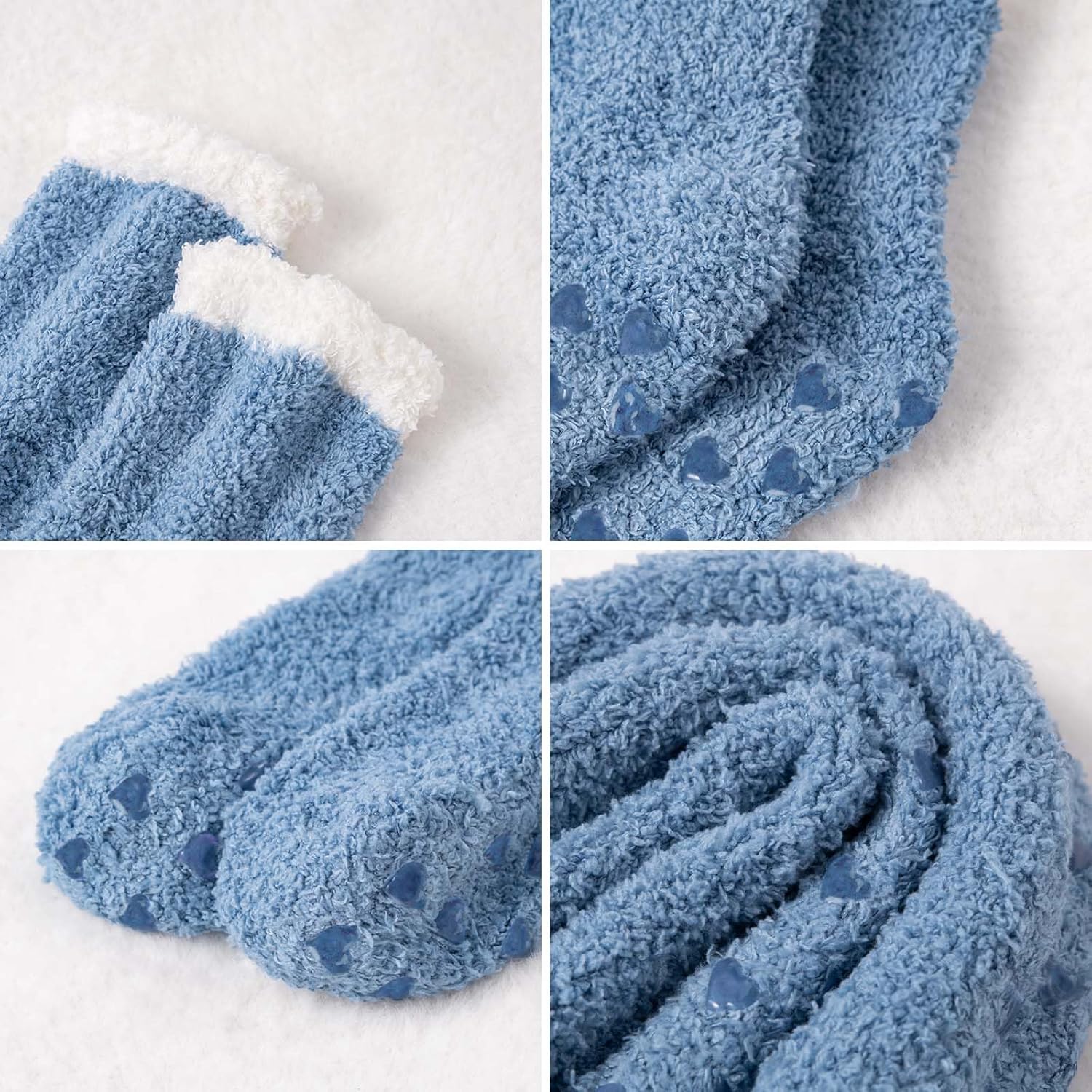 Premillow Slipper Socks for Women - Fuzzy Socks for Women, Womens Non Slip Fluffy socks Hospital Cozy socks with Grips - Image 4