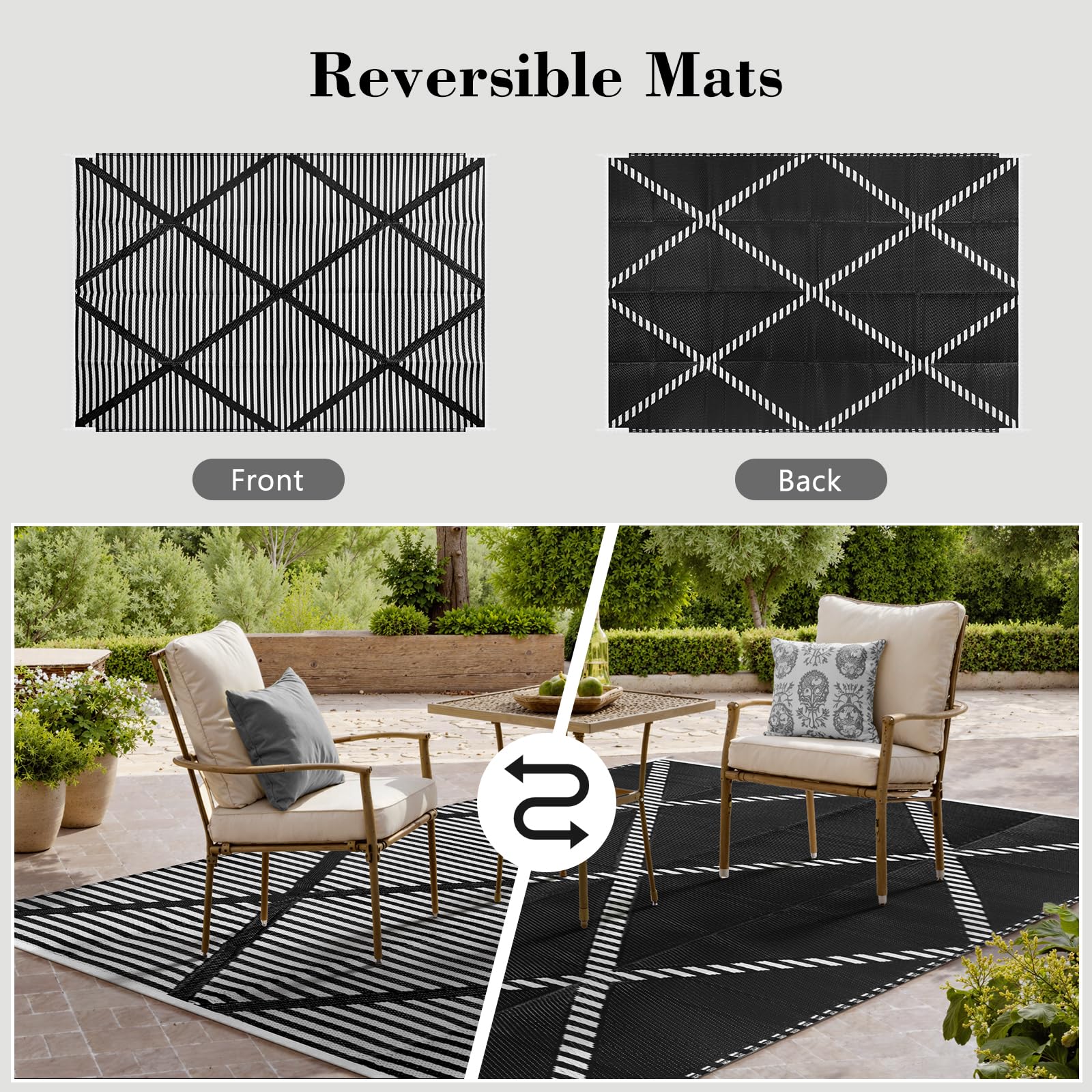 Camping RV Rug Lahome Outdoor Rug 8x10 - Waterproof Reversible Patio ...