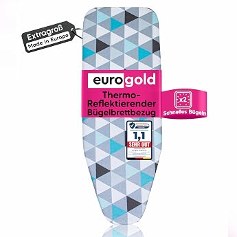 EUROGOLD Ironing Board Cover 130 x 50 cm Fits 130 x 48-52 cm