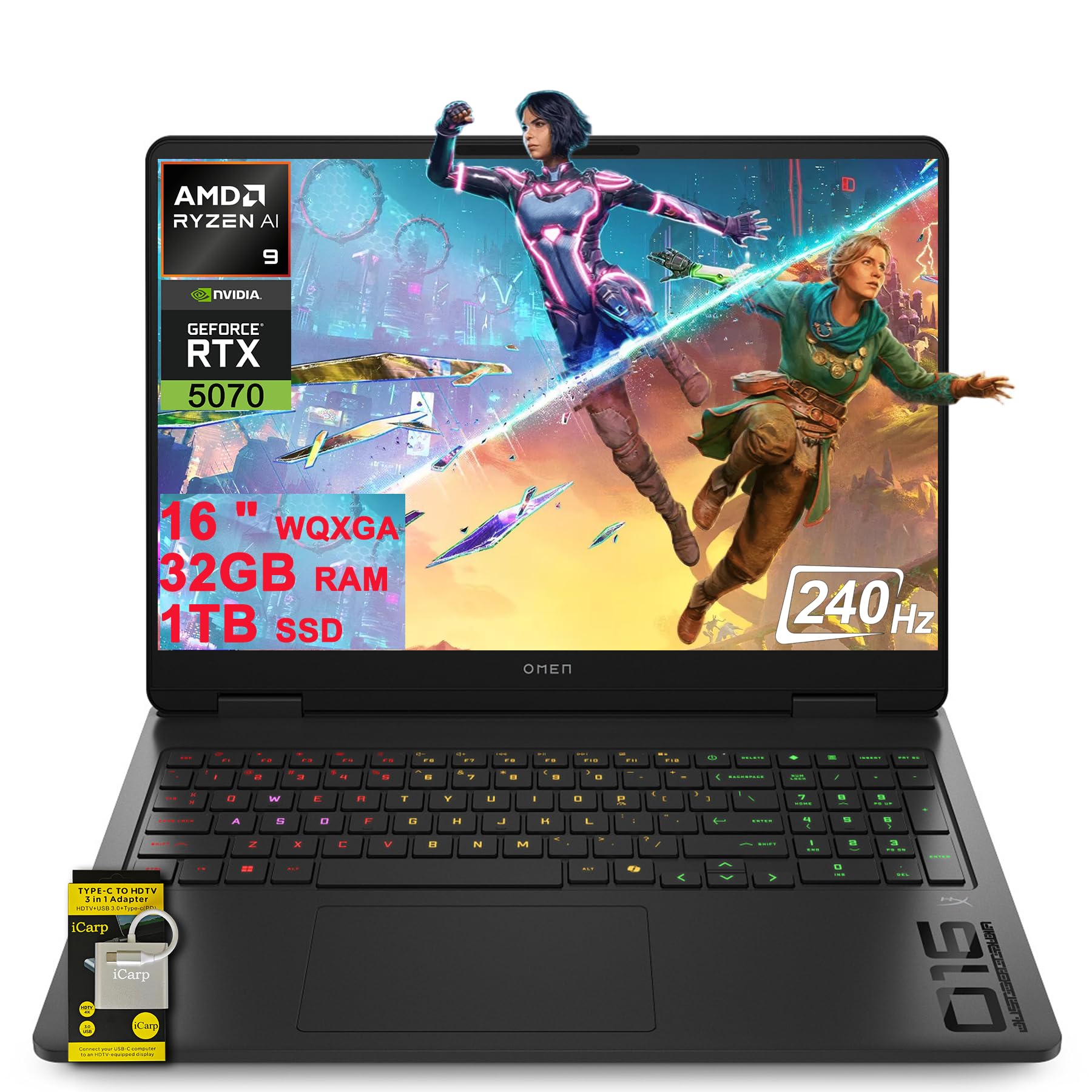 Amazon.co.jp: HP Omen 16 Gaming AI ノートパソコン 16インチ WQXGA