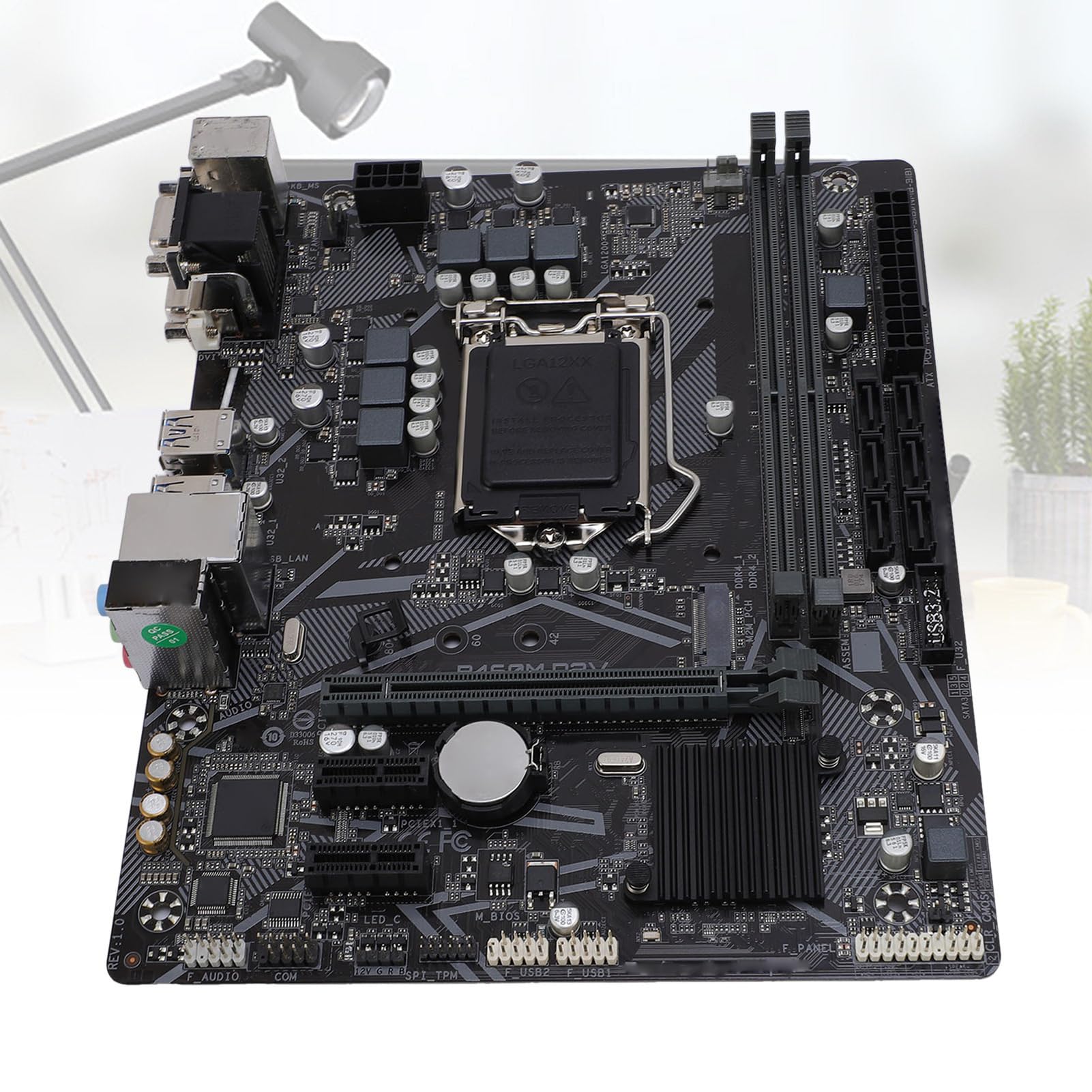 Płyta Główna B460M D2V, dla LGA 1200 PCI E 3.0 Płyta Główna Komputerowa M ATX DDR4X2 DIMM DVI i VGA Outputs Multi -Faza Zasilacza