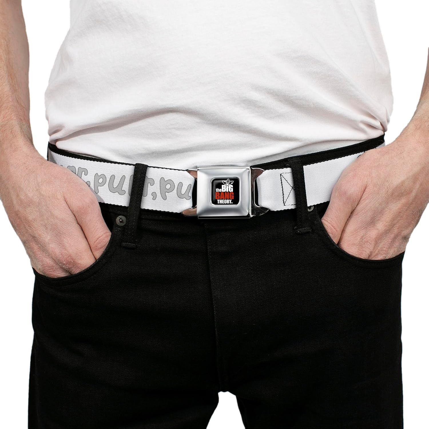 Buckle-Down Seatbelt Belt - Soft Kitty PURR, PURR, PURR - 1.0" Wide - 20-36 Inches in Length