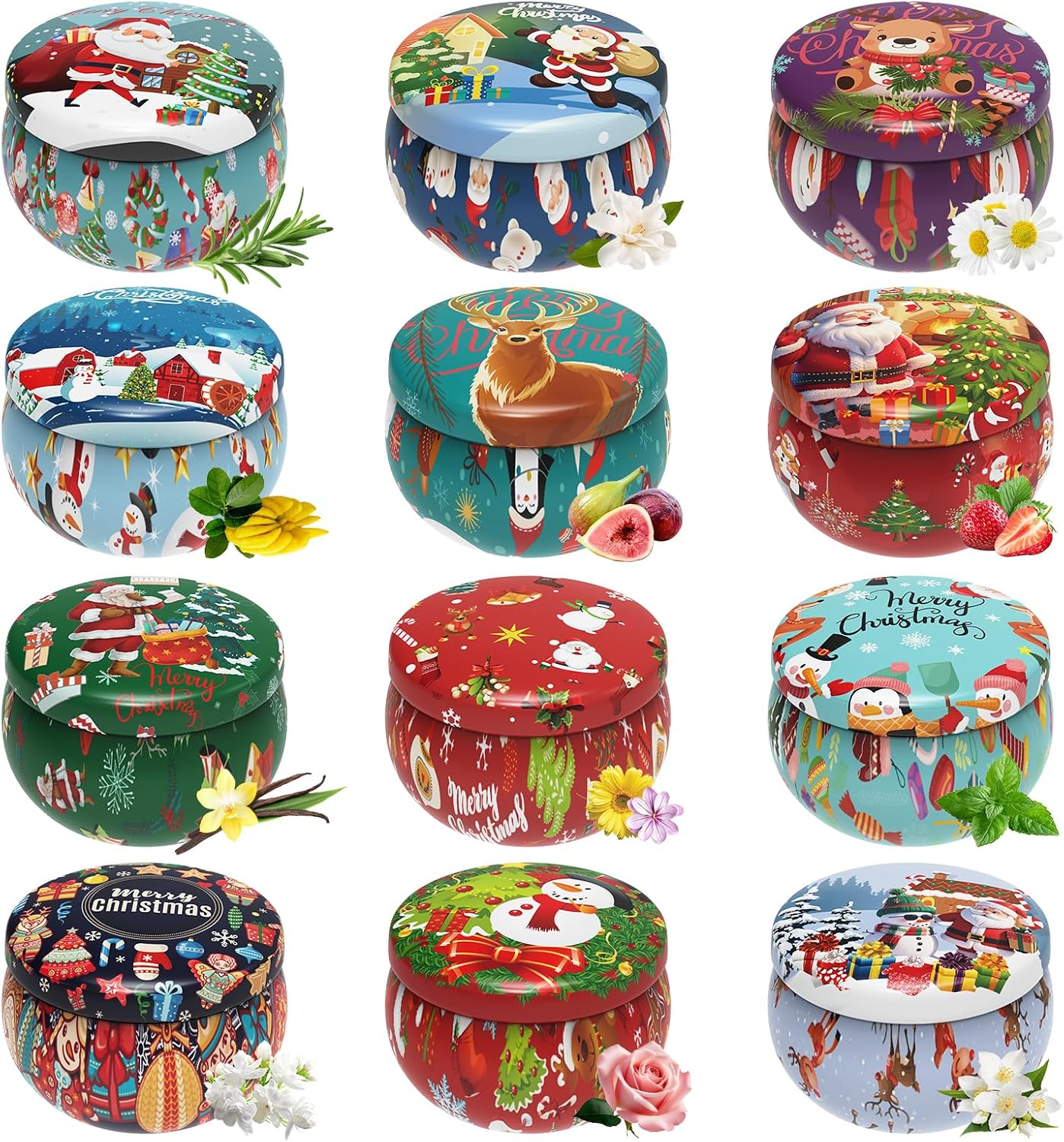 Christmas Candles Gifts Set for Women, 12 Bulk Scented Candles