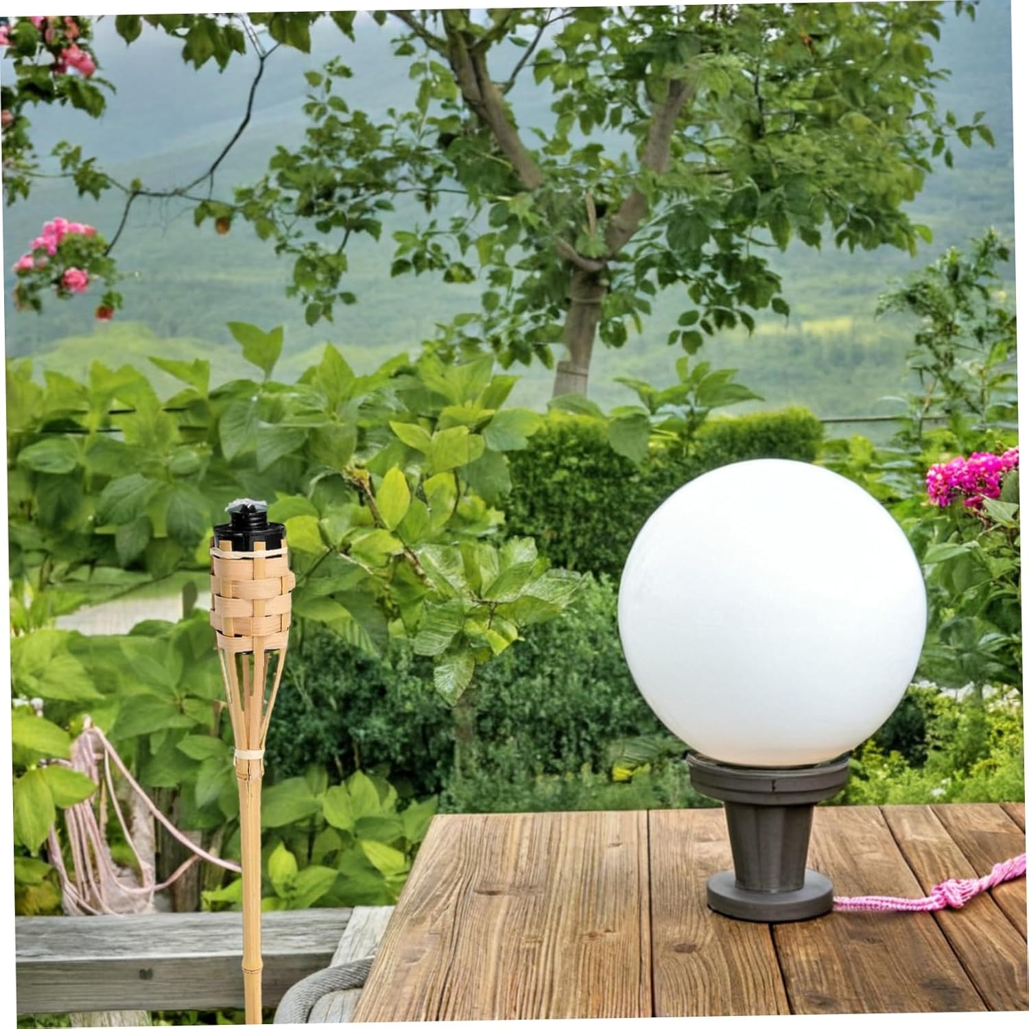 HOMSFOU 4pcs Torch Lights for Garden Pathway Wind Resistant Outdoor Oil Lamps for Weddings and Festivals Sustainable Design with Unique Flame Effect for Nighttime Gatherings