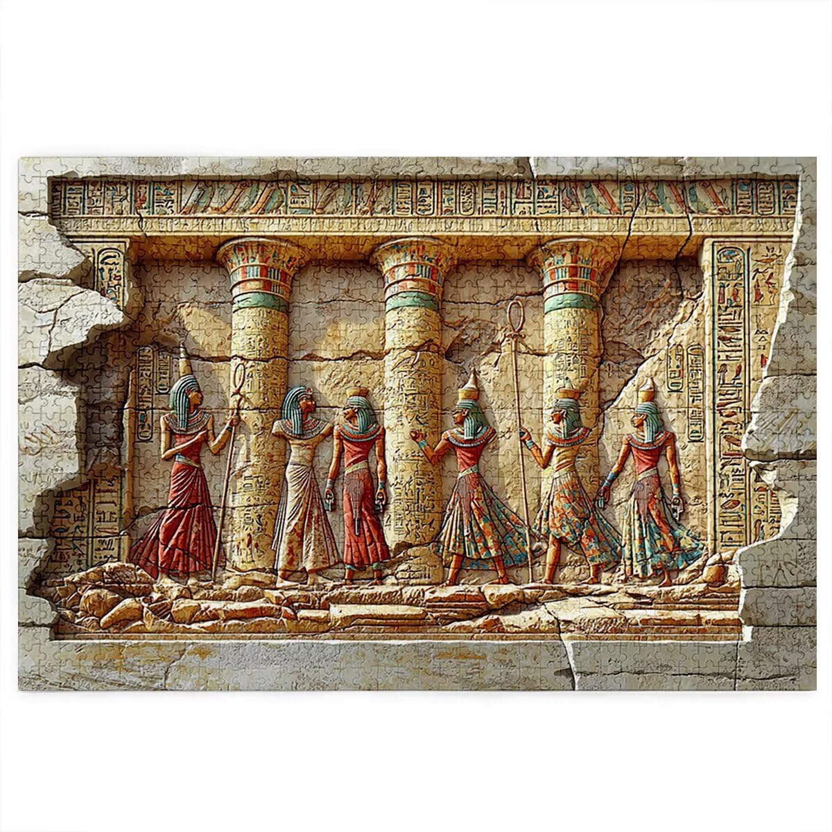 Indyjskie puzzle 3000 sztuk dla dorosłych, abstrakcyjne drewniane puzzle dla dorosłych, trudne drewniane łamigłówki, rodzinne gry edukacyjne, łamigłówki z pudełkiem na prezenty dekoracje do domu