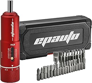 EPAuto Manual Wrench Screwdriver for Firearms | Bike Gears, 10-80 in/Lbs - 28 Pieces, Red