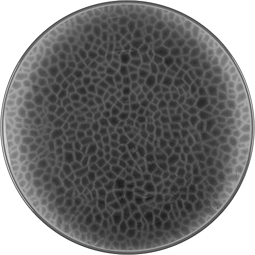 Miniatura 2 de PLASTICPRO Paquete de 4 platos de carga de 13 pulgadas de color negro translúcido martillado de plástico negro translúcido resistente, desechables,