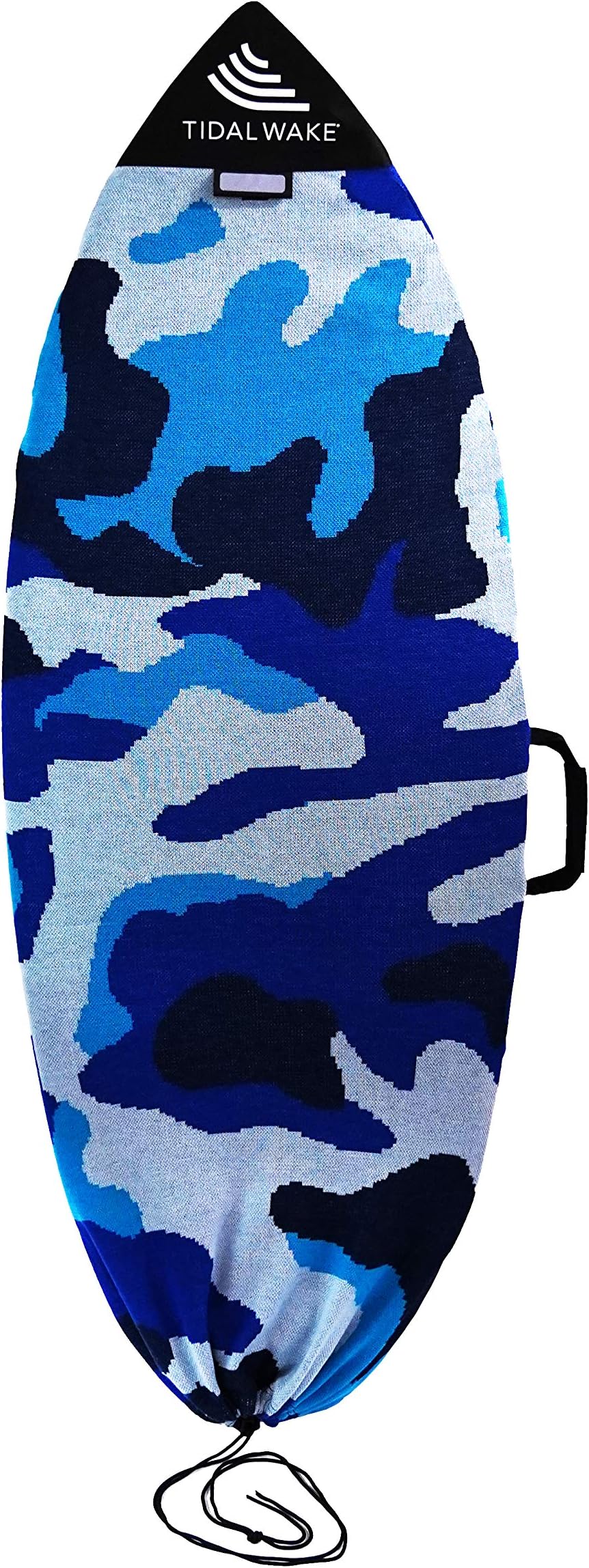 Tidal Wake TAG-IT Pointed Nose Surf & Wake Board Sock Bag with Built-in Carrying Handle & Name TAG, Personalize - Small 52-53", Tag Your Bag (Blue Camouflage Design)