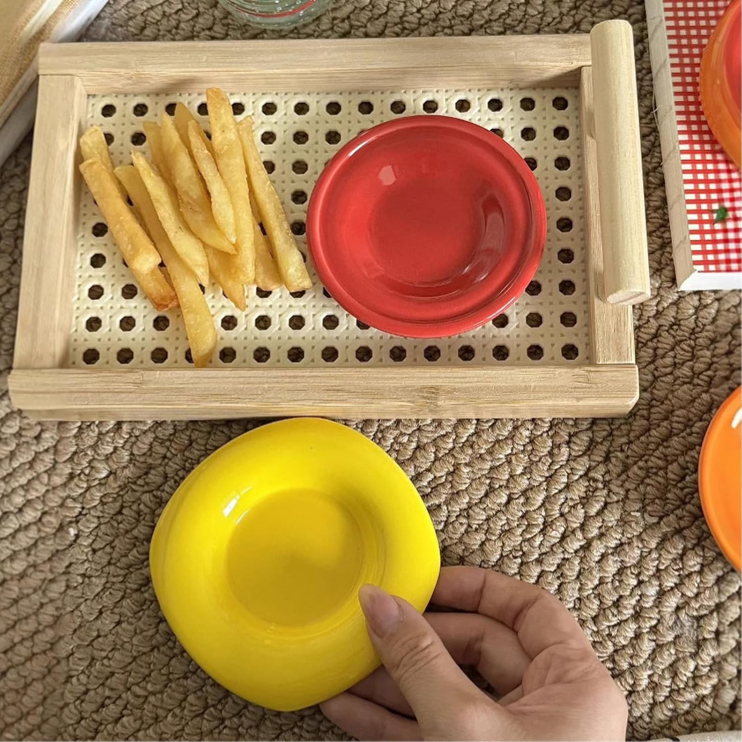 6 Layer Ceramic Serving Plates for Burgers Snacks Parties Food Stackable Sturdy Kitchen Essential Gift Ceramic Serving Dishes