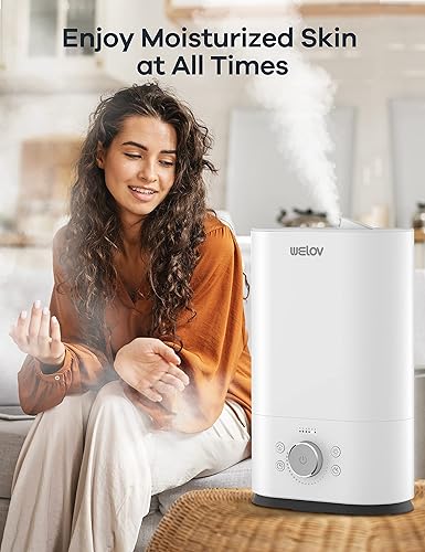 Miniatura 7 de WELOV Humidificadores para dormitorio de 6 L, humidificadores de niebla fría BoostMist, humidificador ultrasónico silencioso de 22 dB con luz