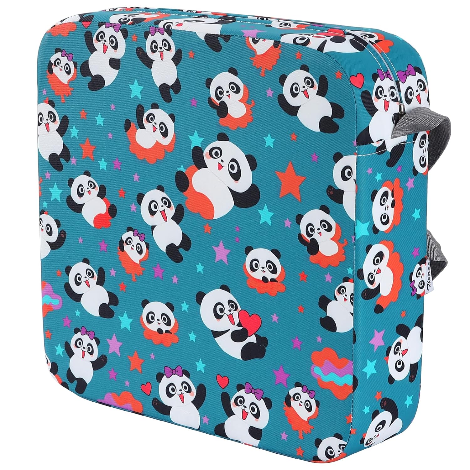 Zicac Portable Seat Cushion Washable with Non-Slip Bottom, Detachable Strong Support Cushion for Toddler Kids Baby Infant (Cyan Panda)