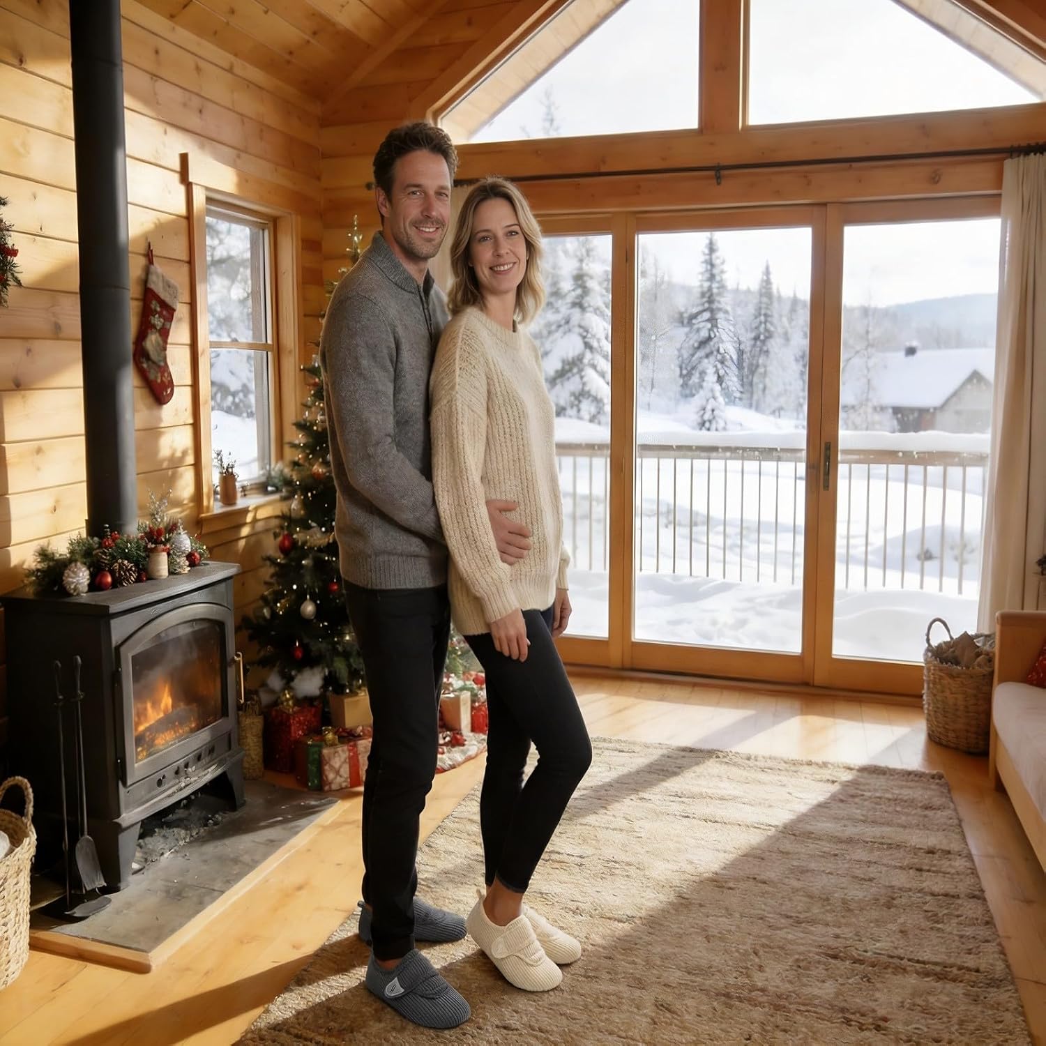 LeIsfIt Slippers for Women Men Soft House Slippers Wide Barefoot House Shoes Non-slip Slip on Slipper Shoes Comfy Adjustable for Home Bedroom Travel Yoga - Image 2