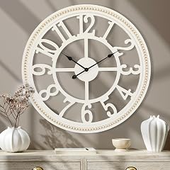 30 inch Wooden Boho Bead Wall Clock product image