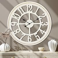 30" Boho Beaded Wooden Wall Clock