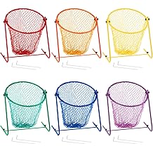 6 Pcs Multipurpose Target Net Set Physical Education Equipment PE Training Equipment Golf Hitting Football Throwing Net for Golf, Flying Disc, Assorted Colors
