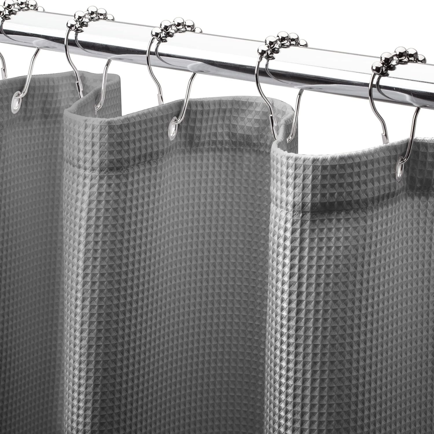 AmazerBath Grey Shower Curtain, Waffle Shower Curtain Gray