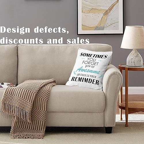 Miniatura 2 de Regalos de aliento para mujeres, Sometimes You Forget Your Awesome Gifts, You are Awesome Gifts for Women Pillow Cover 18x18, regalos de ánimo,