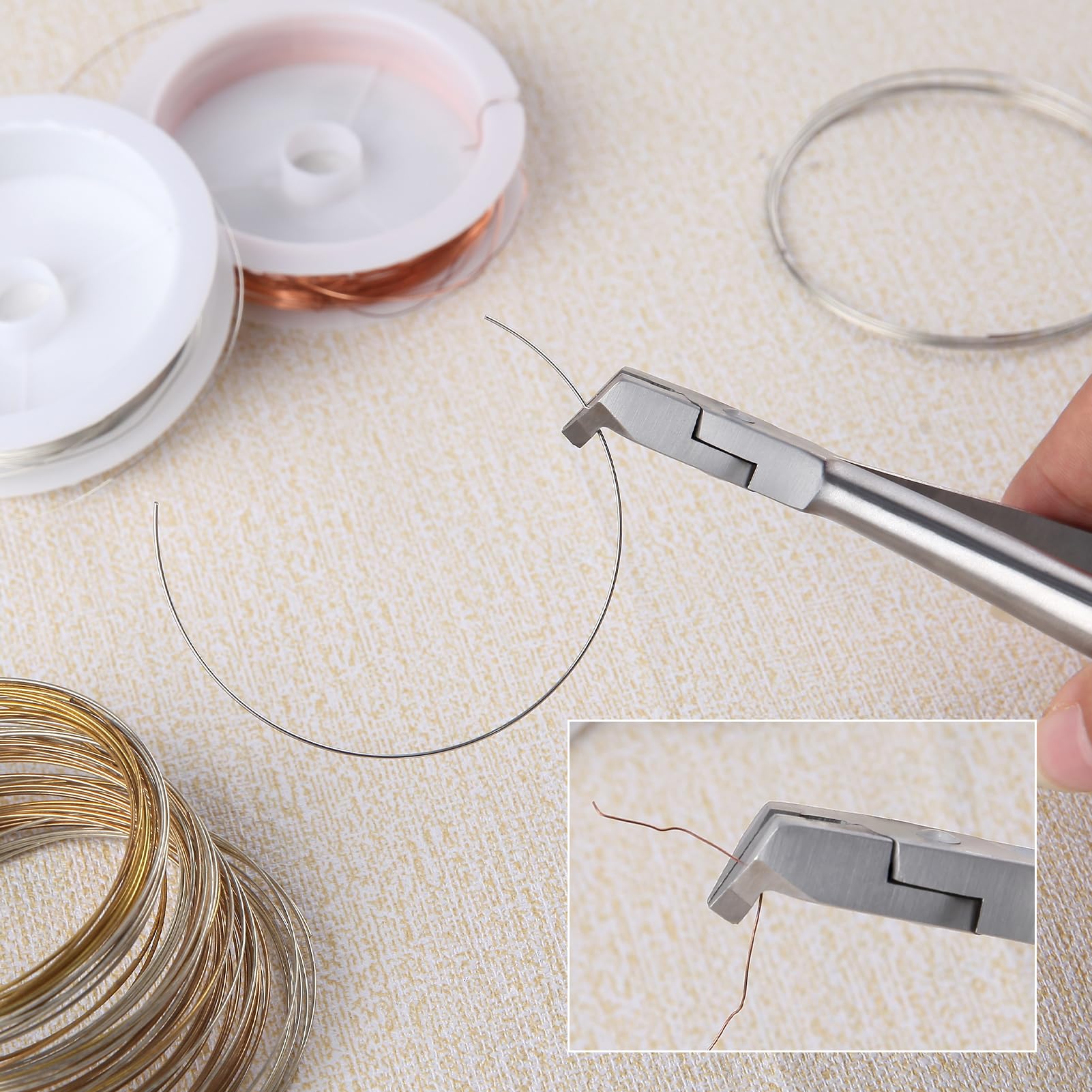 LEONTOOL Alicate cortaalambres duro con punta doblada acero inoxidable