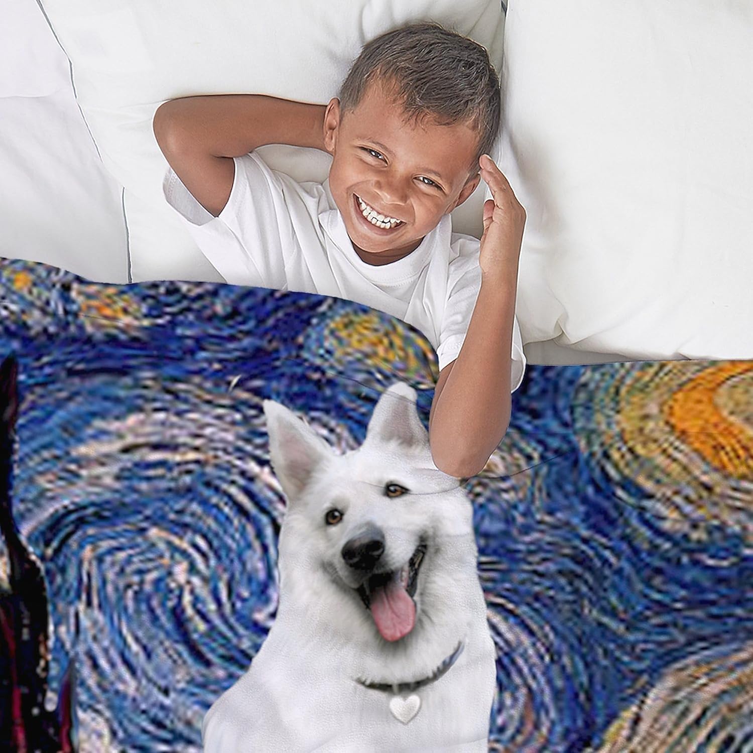 CafePress Starry White German Shepherd Throw Blanket Super Soft Fleece Plush Throw Blanket, 60"x50"