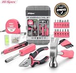 Hi-Spec Jeu d'outils 25pc Ménages roses DIY Kit d'outils pour les femmes. Petit Mini Boîte à outils Set de Starter Basic Ladies Outils