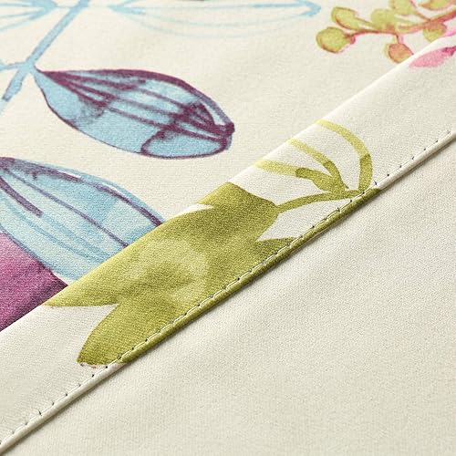 Miniatura 5 de Leeva Cortinas opacas de hojas moradas para puerta corrediza de patio, elegante y vívido de 63 pulgadas de largo, con aislamiento térmico impreso,