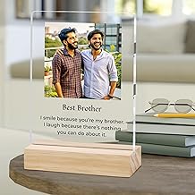 Amazingily Customized Photo and Text Message With Wooden Stand | Personalised Printed Photo Frame | Gift | Birthday | Anniversary (Transparent, Acrylic, 6 * 8 Inches),Tabletop