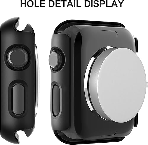 Vista 151 de Paquete de 2 fundas protectoras de pantalla de vidrio templado para Apple Watch Series 6/5/4/Series SE/SE 2/SE 3 de 1.575 pulgadas, funda protectora