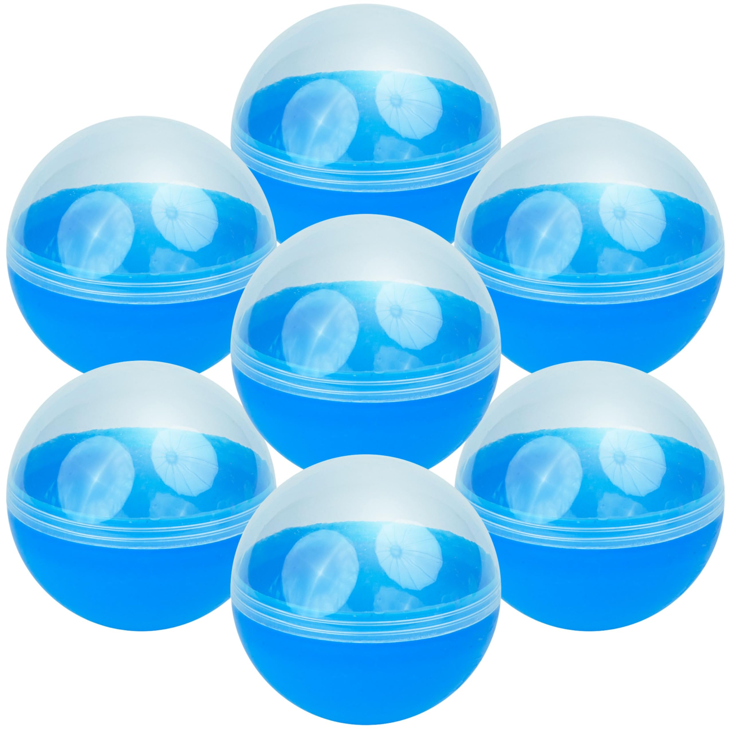 Capsule Vending Machine Translucent-Blue Round Capsules Empty 14 pcs 3.9 inch - Gumball Machine Capsules Easter Basket Stuffers Birthday Gifts - Pinata Stuffers Craft Supplies Claw Machine Refills