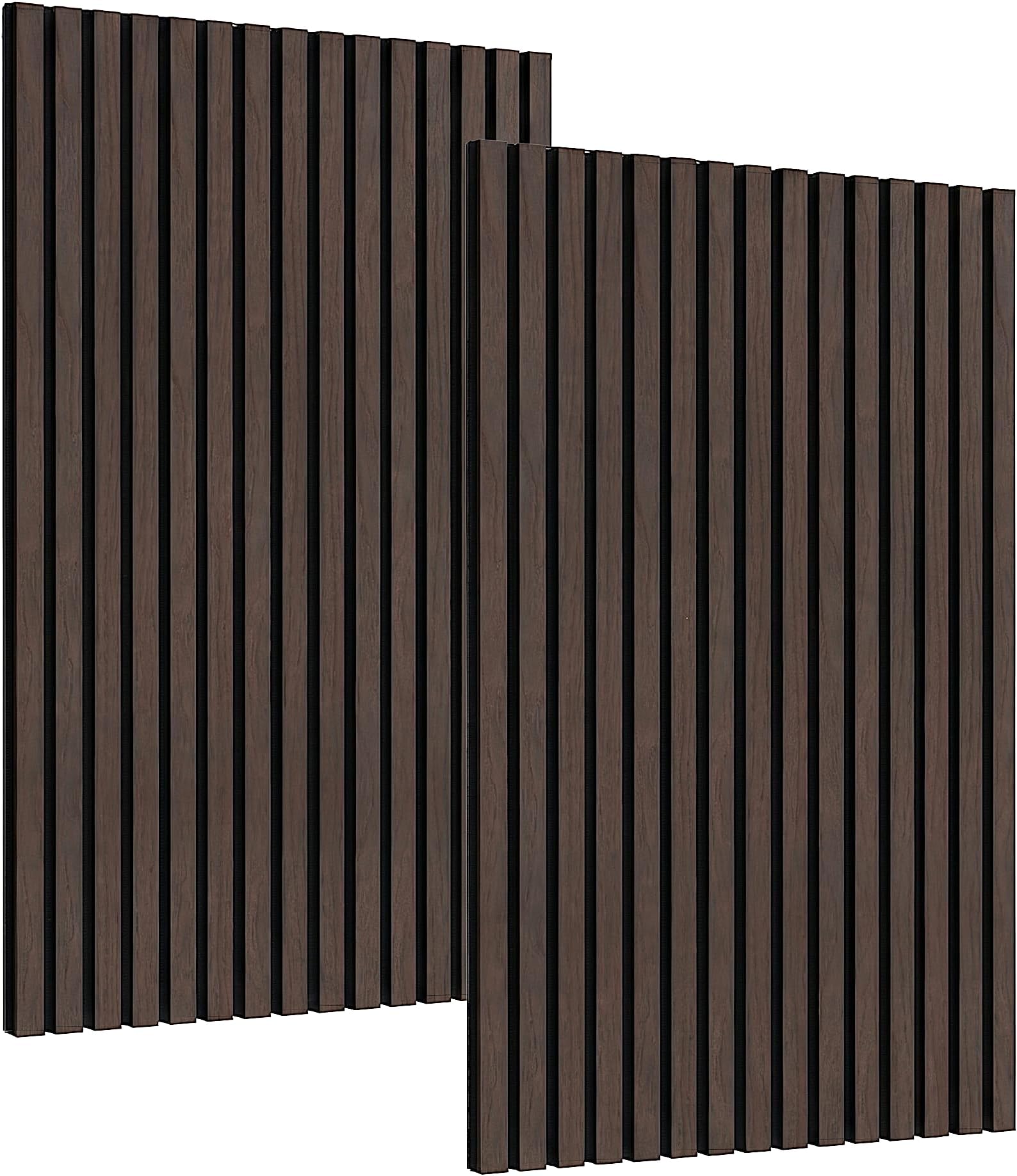Decoranddecor Acoustic Slat Wood Wall Panels 1200x600mm Smoked Oak 2-Pack