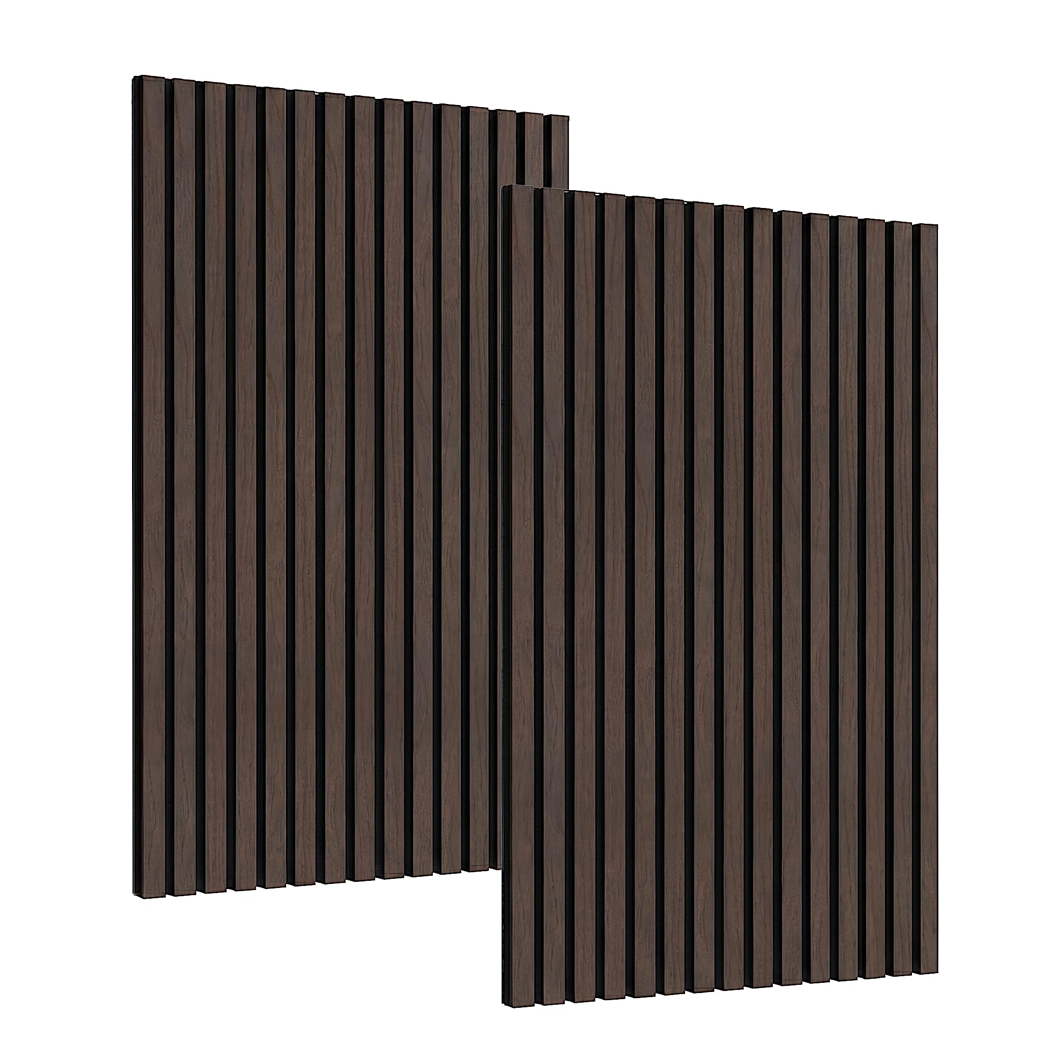 Decoranddecor 3-Sided Smoked Oak Acoustic Wall PanelsWood Slat Panels1200X600mmPack Of 2 from B&Q