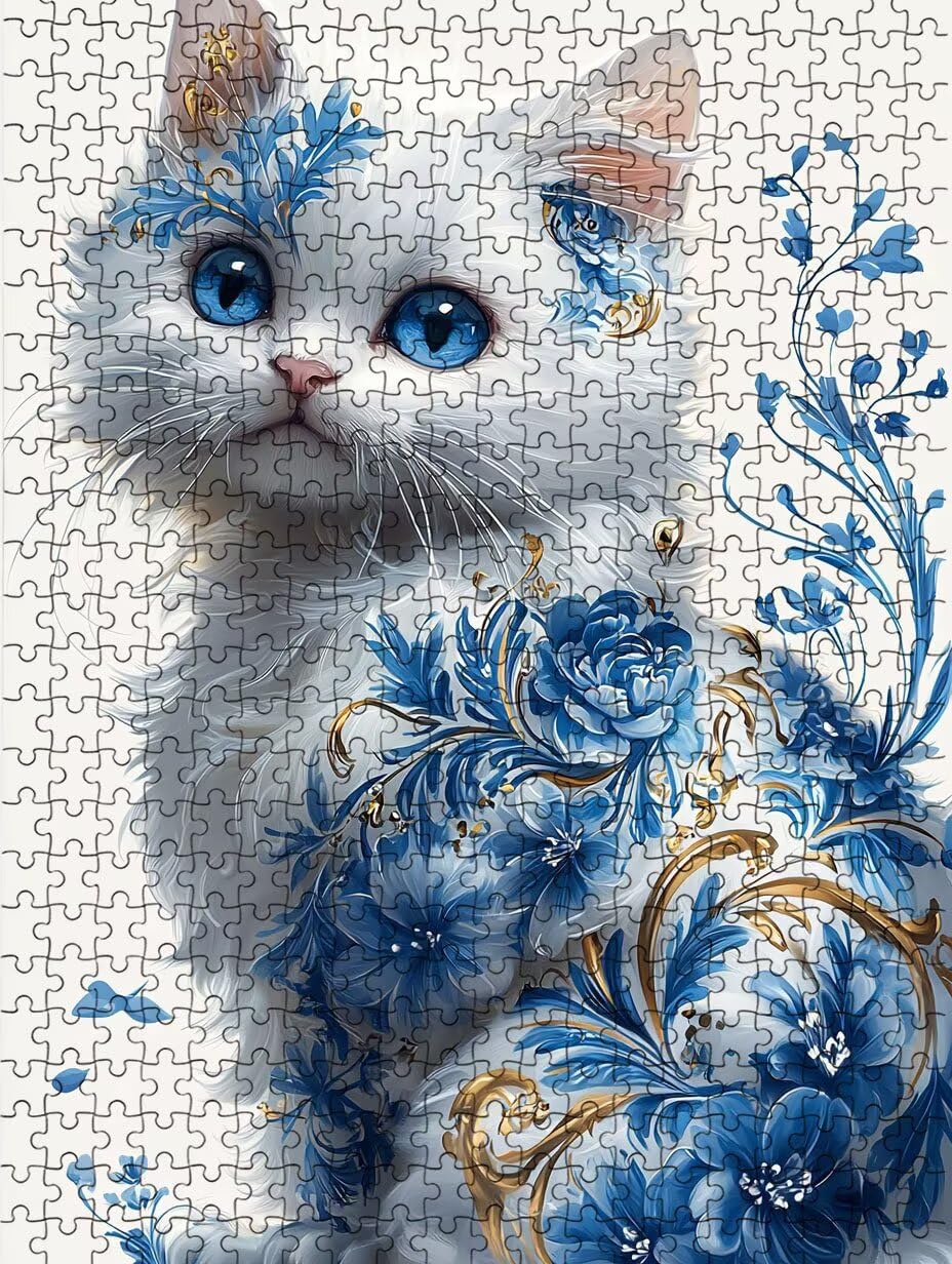 SchöNe Katze Puzzle 2000 Teile, Klassische Puzzles, Geschicklichkeitsspiel Puzzle für Erwachsene, Puzzlespiele für Die Ganze Familie, Mit Schöner Verpackung, Dekoration Puzzles DX0YL3-684