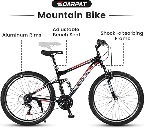 Miniatura 3 de Bicicleta de montaña Shimano de 12 pulgadas, 20 pulgadas, 24 pulgadas, 26 pulgadas, 27.5 pulgadas, transmisión de 21 velocidades, frenos de disco