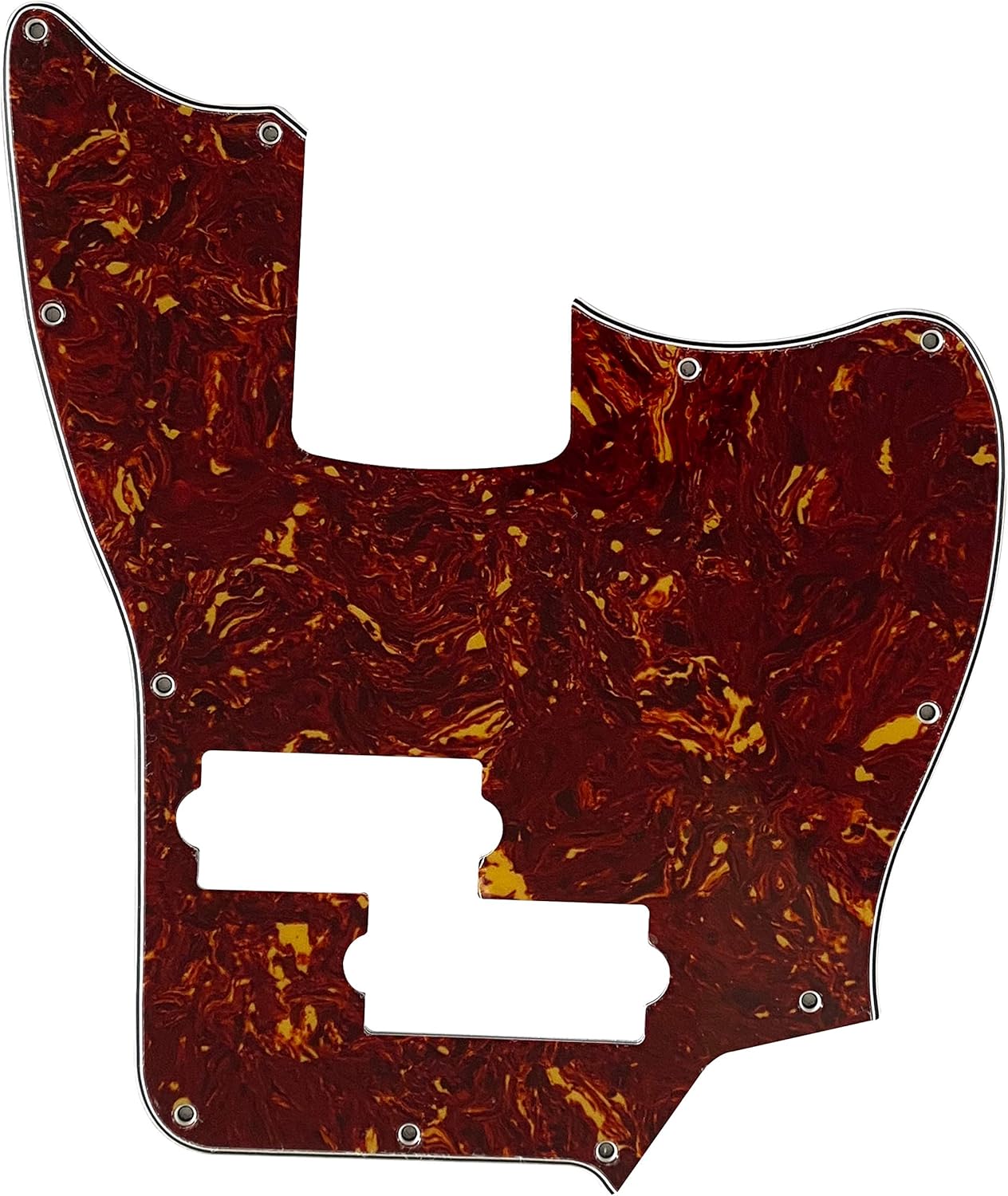 Electric Guitar Pickguard for Squier Jaguar Bass Special SS Short Scale Style (4 Ply Red Tortoise)